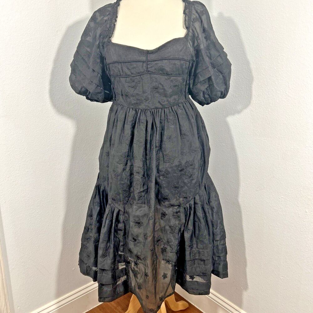 Hofmann Copenhagen Dress Womens 36 Black Puff Sleeve Babydoll Y2K Festival